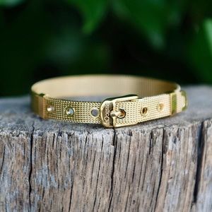 Rustic Cuff Gold Mini Mesh Bracelet